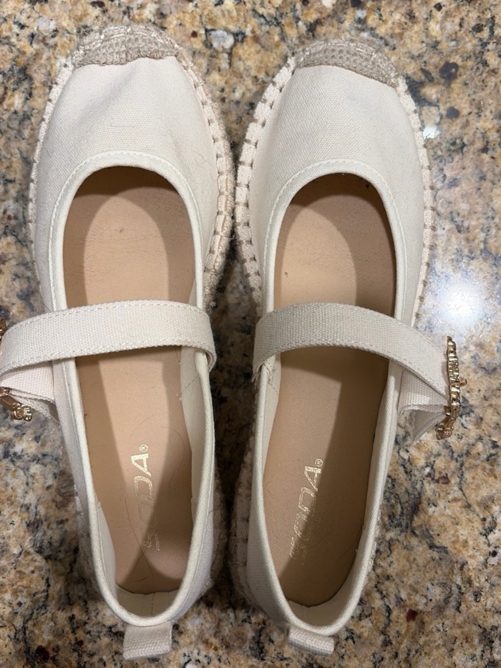 Soda Cream Canvas Mary Jane Espadrille Flats